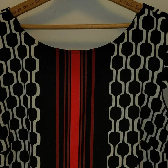 CB Established Women's Size 15 Geometric Print One Piece Lined Career Wear Dress - Picture 4 of 16